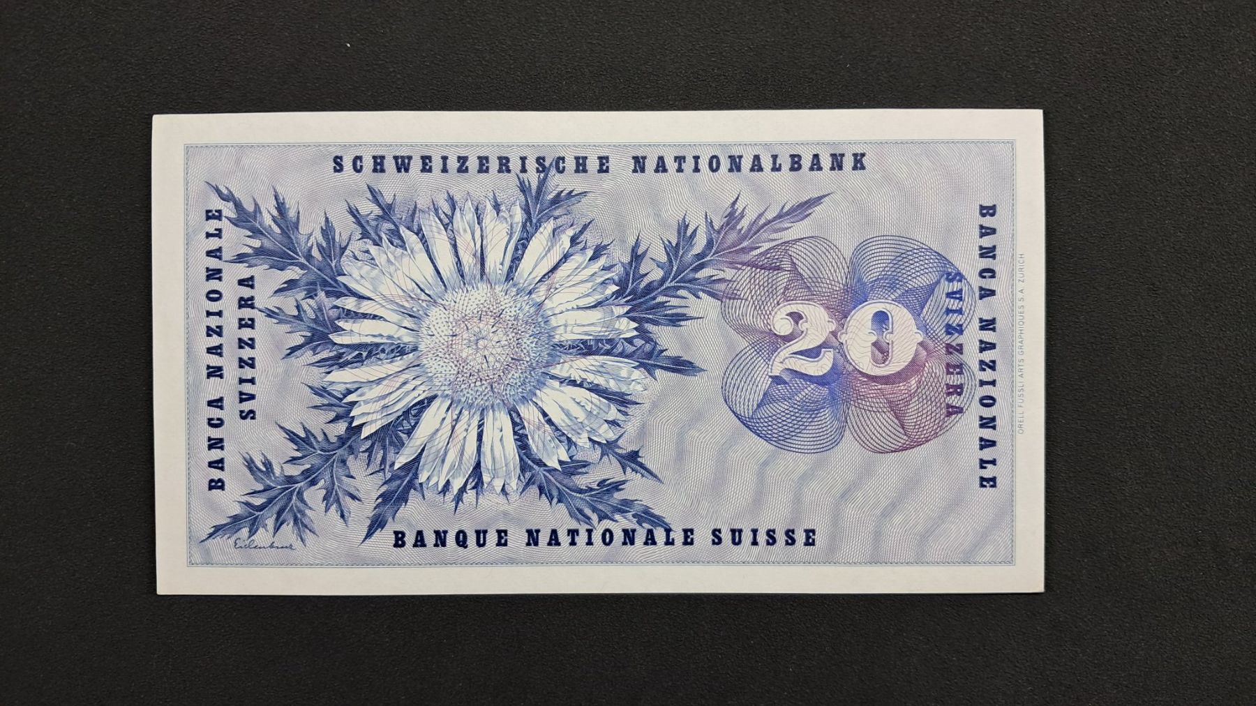 Banconote: Schweiz 20 Franken 1956 Unc – Nuovo e nell'imballaggio originale da Lufingen venduto da E-Auktion 1