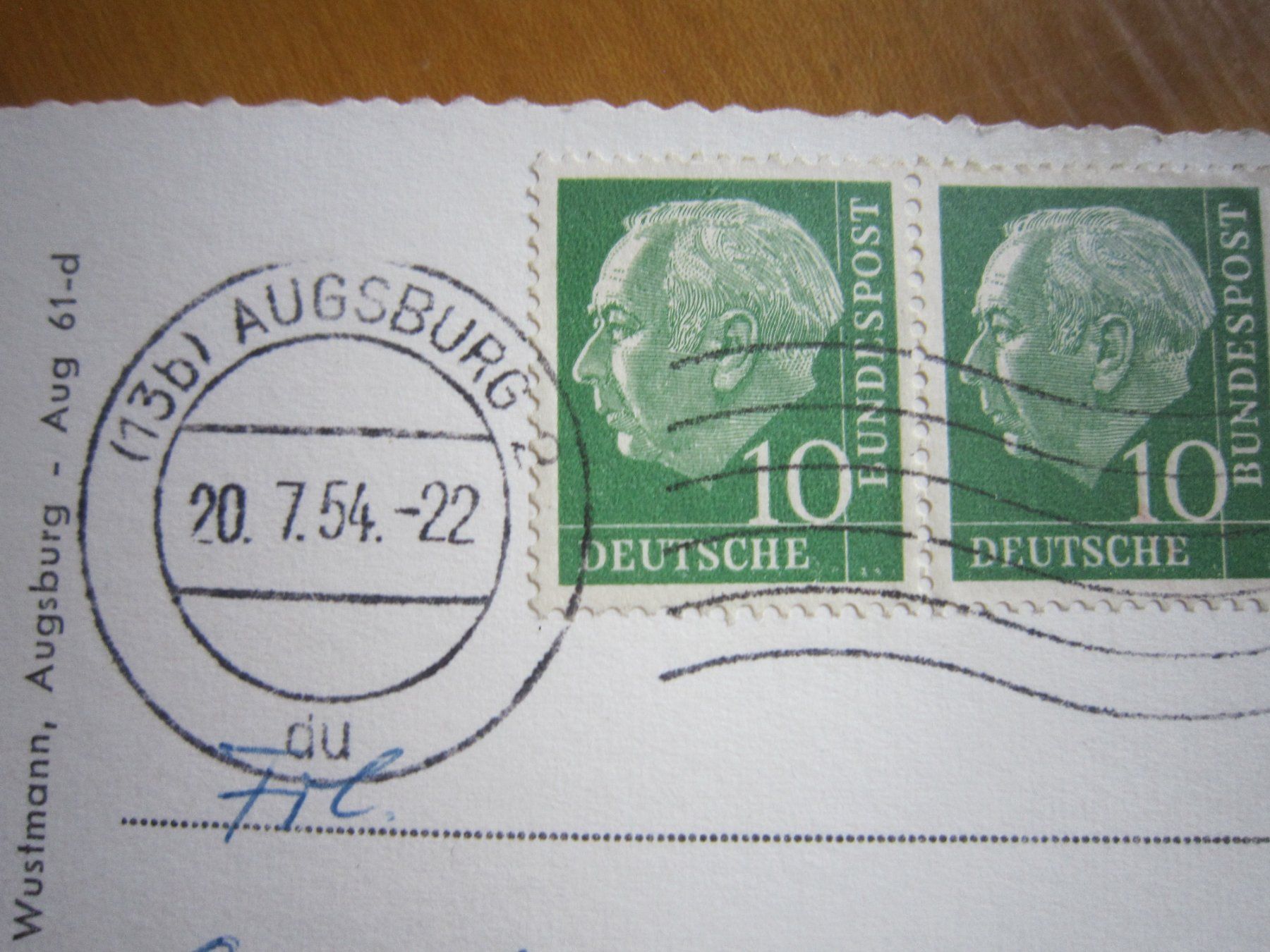 Cartoline postali: 1954 schöne Postkarte AUGSBURG – Nuovo e nell'imballaggio originale da Gordola venduto da Polentaefung 2