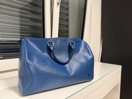 Louis Vuitton Blue Epi Leather Speedy 35
