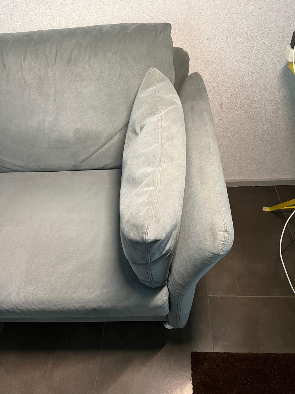 Divani: Wildledersofa graublau – Usato da Winterthur venduto da menzi1980 3
