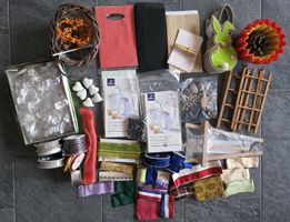Bastelset Gross: Geschenkbaender, Deko, Steine u.v.m.
