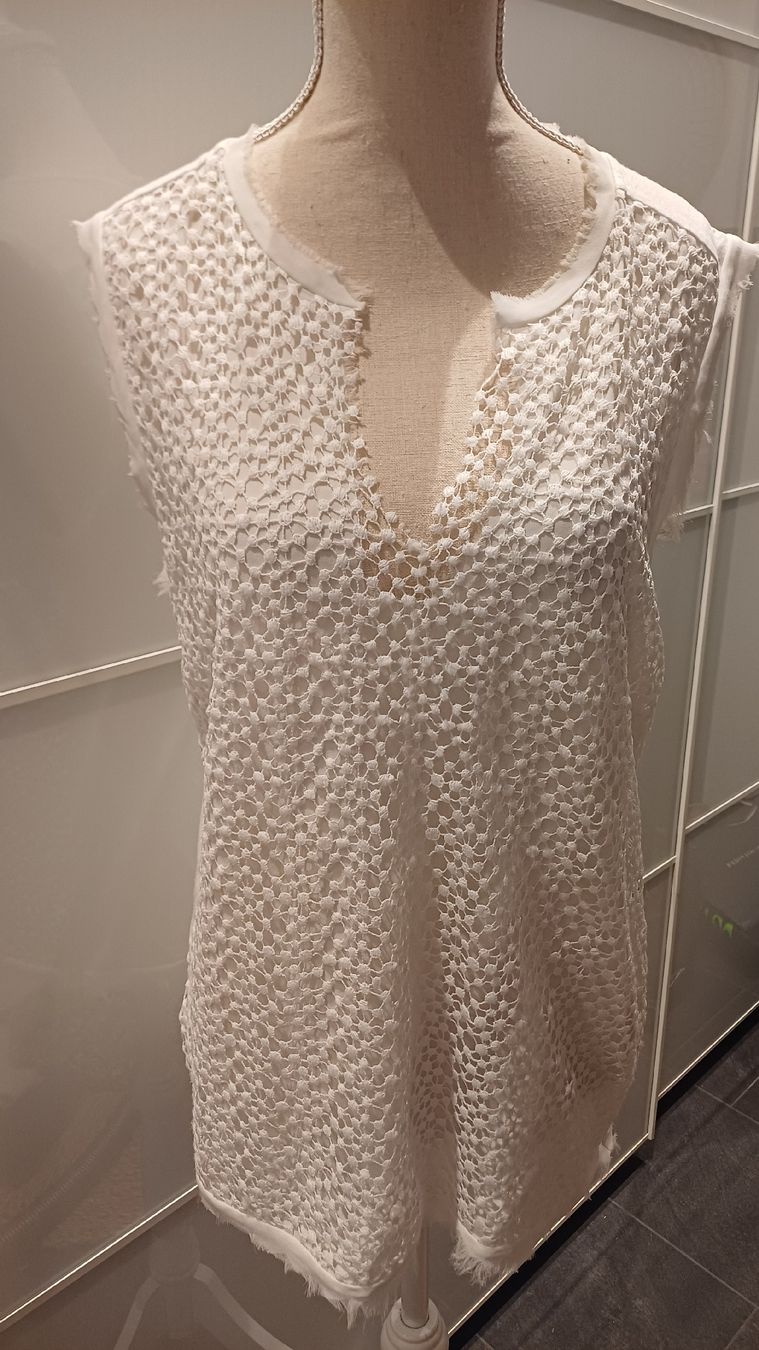 Promod Tops: Top Promod weiss Spitze, Grösse M  – Gebraucht aus Arlesheim von savina01