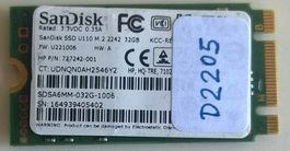 SSD 32GB SanDisk SATA M.2 2242 (MLC)