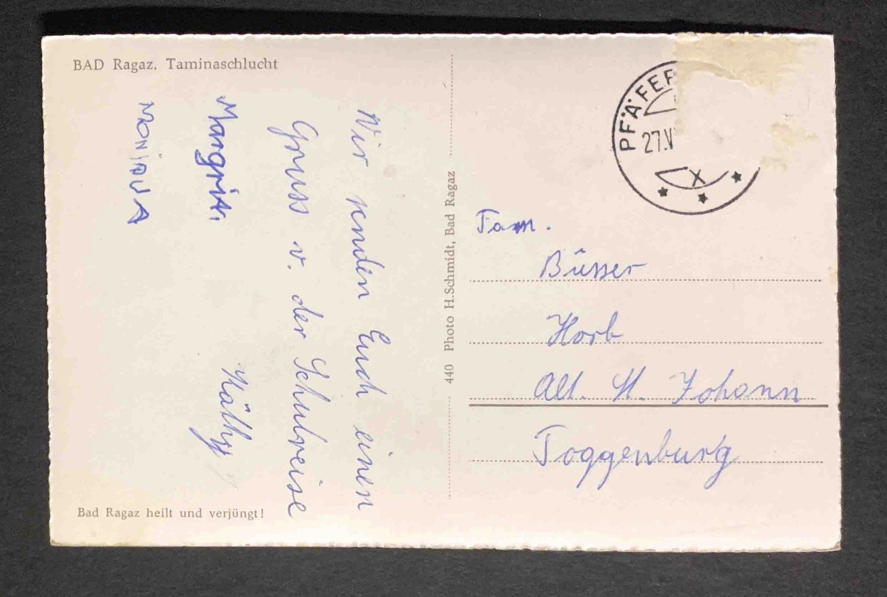 Cartoline postali: AK Bad Ragaz Taminaschlucht – Usato da Goldau venduto da artelier1 1