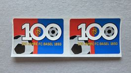 2 FC Basel Aufkleber / Sticker - 100 Jahre FCB