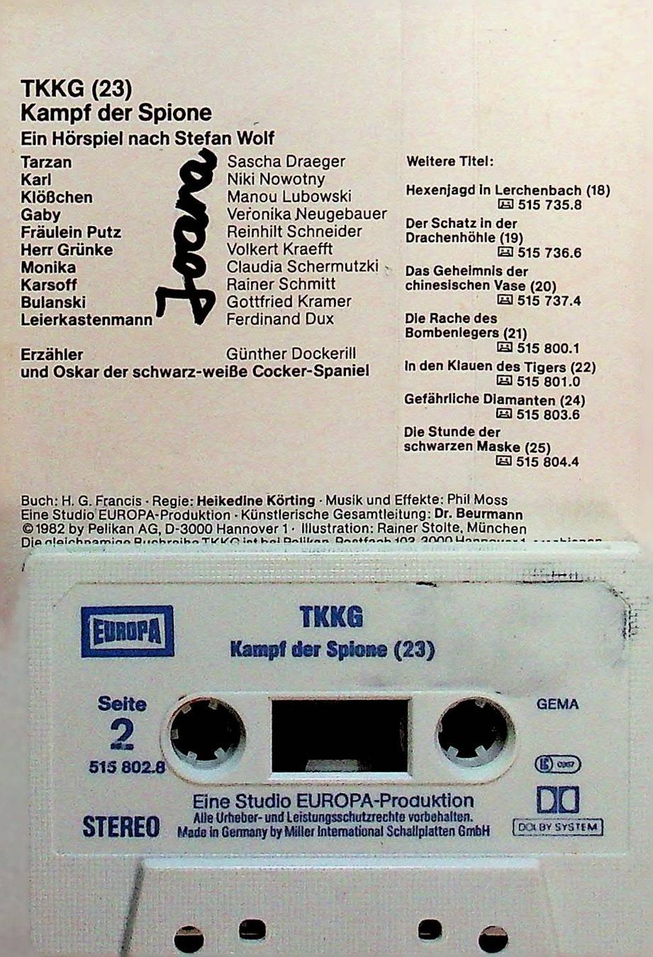 Musicassette: MC TKKG Folge 23 Kampf der Spione – Usato da Reitnau venduto da Zaomir 1