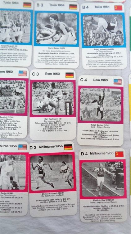 Sport Quartett / Olympia Kämpfer um 1970 / Leichtathletik Kaufen auf