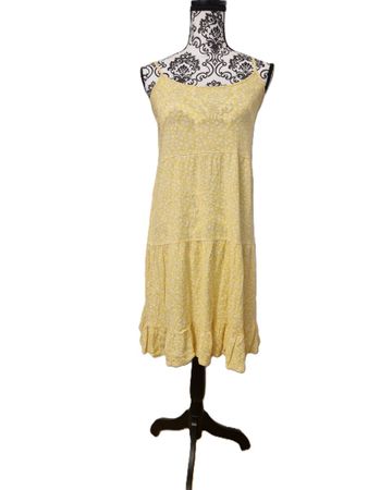 Sommerkleid gelb Blumenmuster Gr. M luftig leicht