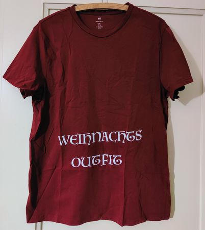 H&M Weihnachts Outfit Gr. L Weinrot T-Shirt Fun Shirt