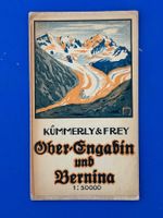 Oberengadin und Bernina. ca 1920. Einband- Litho von Bieber