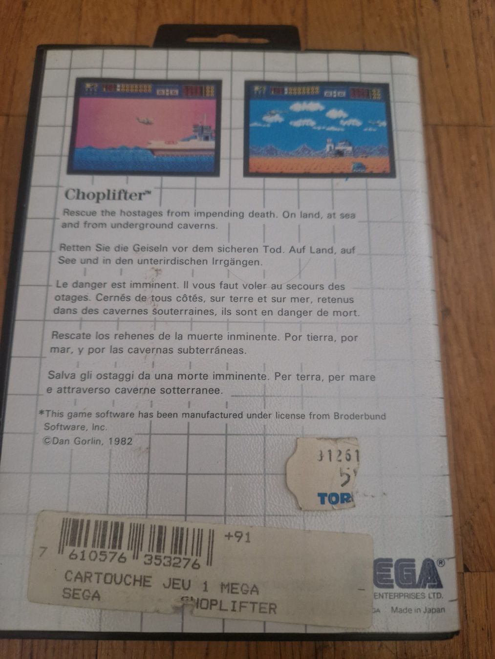 Sega Giochi: Choplifter! – Sega Master System – Usato da Petit Lancy venduto da toofly4u6 1