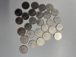 5, 10 & 20 Centimes Franc 1964 - 1997 (22 Stück)