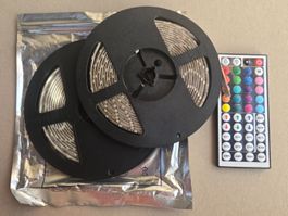 LED Streifen Set 10m (2x 5m) IP65 wasserfest mit Fernbedienu