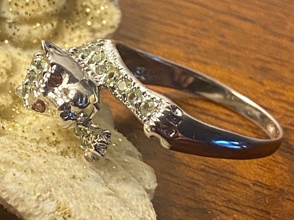 Ringe: Tiger Ring in SS mit Peridots Gr.55.5 – Neu (gemäss Beschreibung) aus Luzern von S.Kern01 2