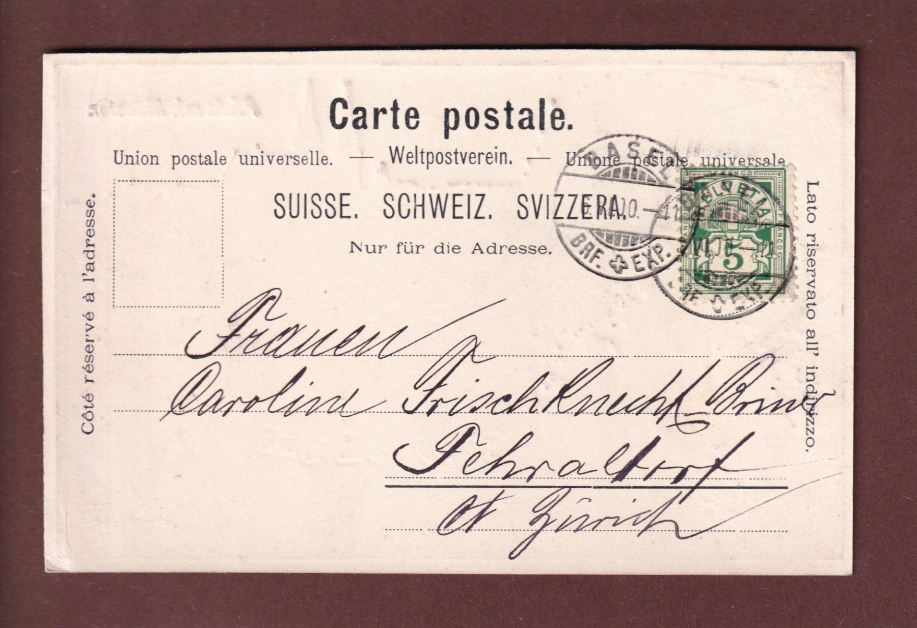 Cartoline postali: Gruss aus BASEL - Metallischer Effekt - 1900 – Usato da Pully venduto da nicecards 1
