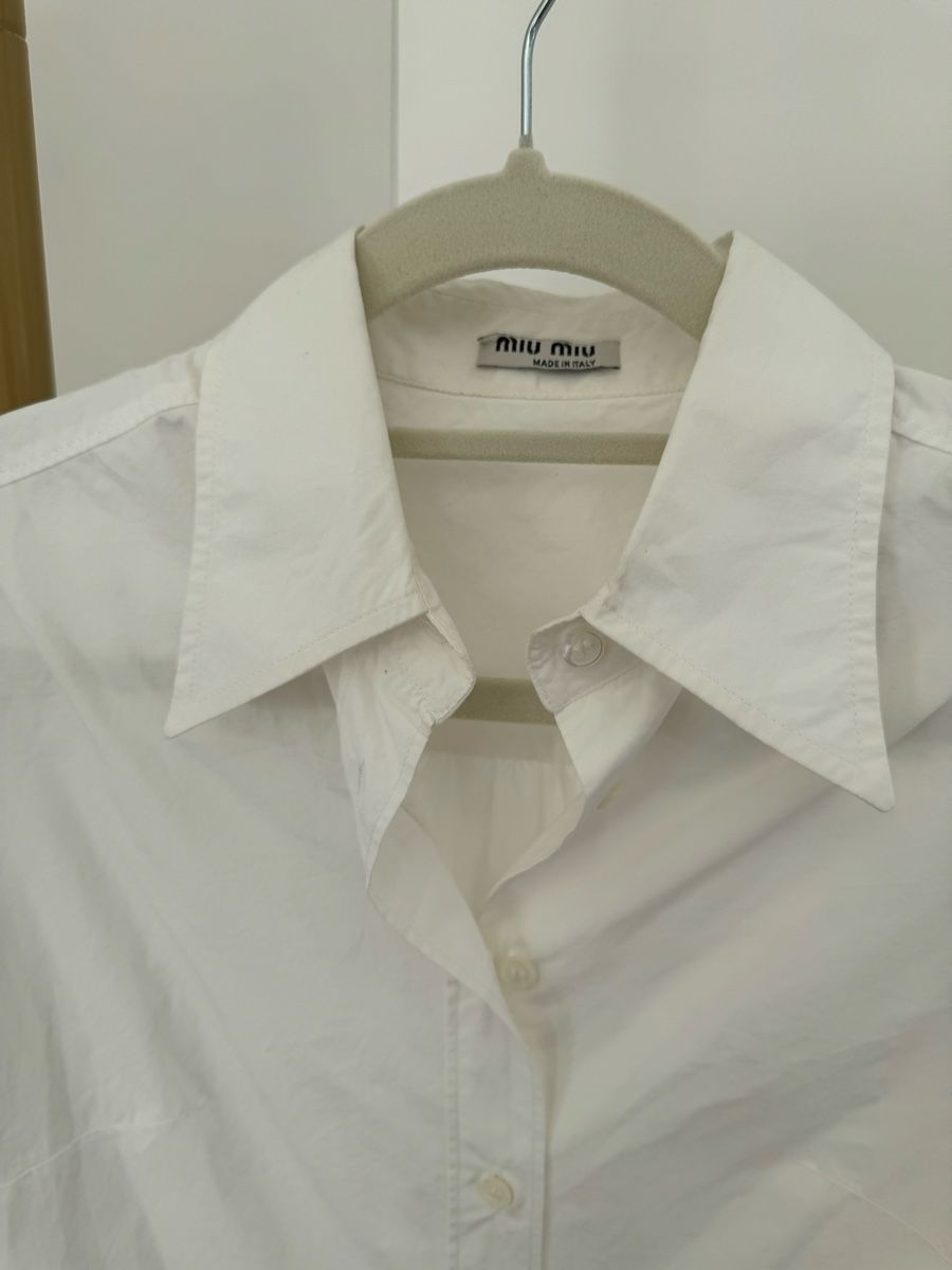 Miu Miu Camicette: Miu Miu Bluse weiss Baumwolle – Nuovo (secondo la descrizione) da Zürich venduto da di_archive 1