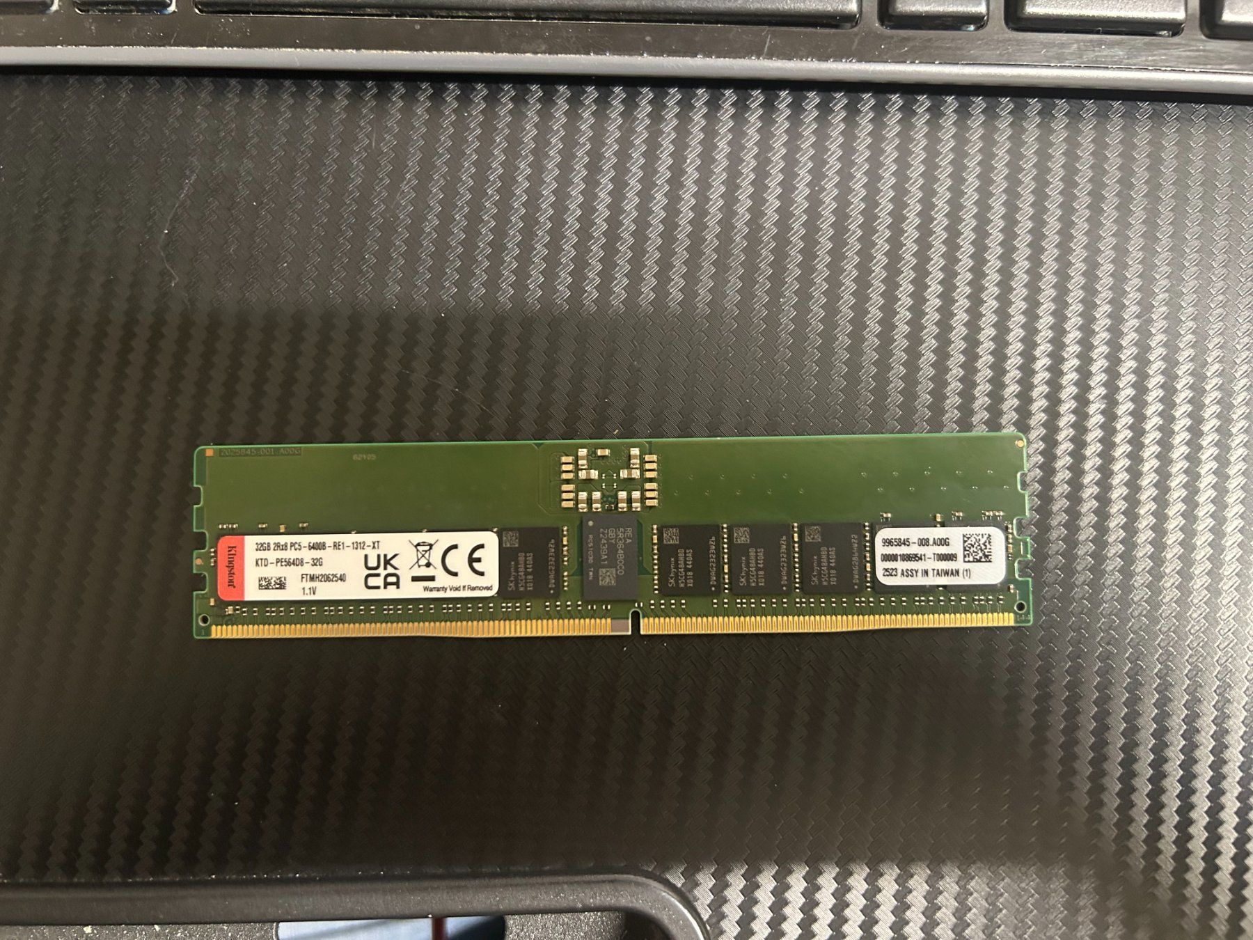 Kingston Memoria / RAM: Kingston Memory DDR5 32GB 6400MT/s CL52 ECC Reg DIMM – Nuovo (secondo la descrizione) da Fischbach LU venduto da Pws0