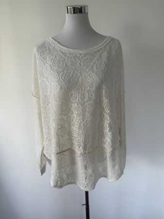 Free People Oversized Spitzenpullover, Gr. L, Neuwertig!