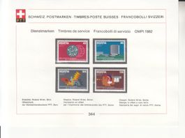 Sammelblätter PTT SBK 344 postfrisch