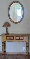 Ensemble commode et miroir, style campagnard