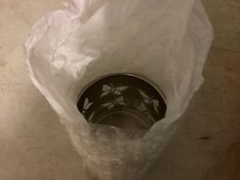 Teelichthalter Glas Türkis mit Schmetterling Muster