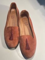 Damen Loafer mit Tasseln Rauhleder apricot Grösse 36