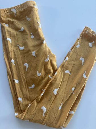 Mädchen Leggings gelb Grösse 134/140 mit Entenprint