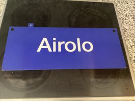 Originales SBB/CFF/FFS-Metallschild, AIROLO / BIASCA