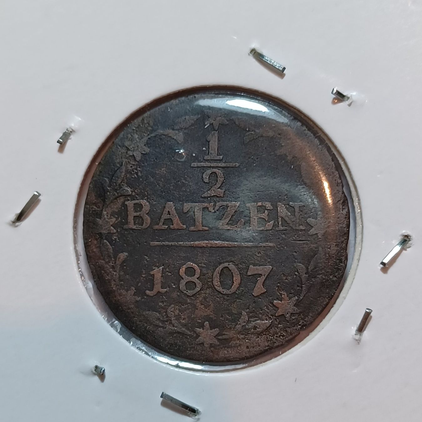 Alle Münzen: 1/2 Batzen 1807 Aargau s-ss – Gebraucht aus Pfäffikon ZH von Welt_Muenzen