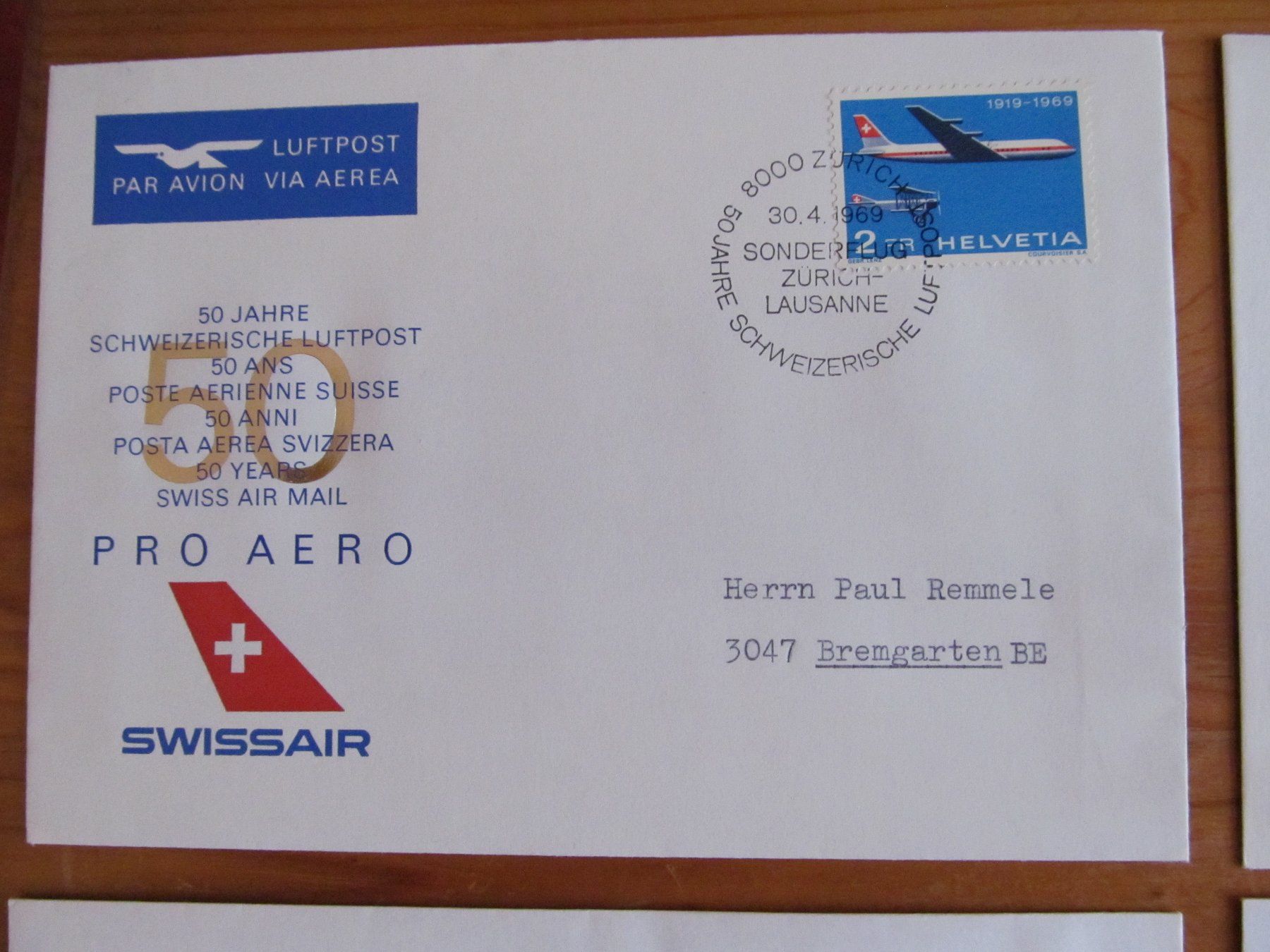 Tutti i francobolli: 1Lot(6Stck) FLUGPOST ab 1969 – Usato da Emmenbrücke venduto da Luzern1947 1