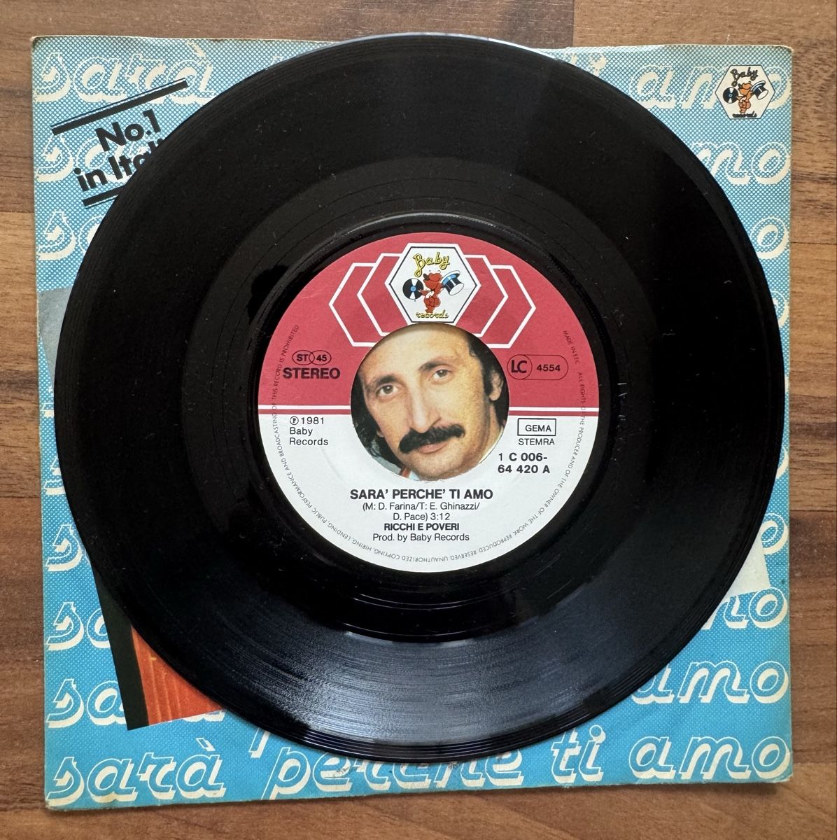 Dischi in vinile: Ricchi e Poveri  - Sarà Perchè Ti Amo - 7" Single - 80s – Usato da Rorbas venduto da BlackstarRecords 2