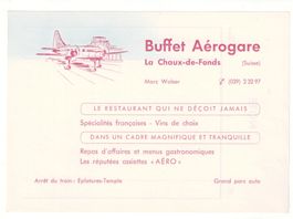 Note de repas Buffet Aérogare - La Chaux-de-Fonds