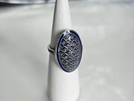 Ring aus Silber emailliert Grösse 56
