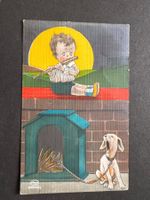 Humorkarte Knabe auf Hundehütte 1927  (P793)