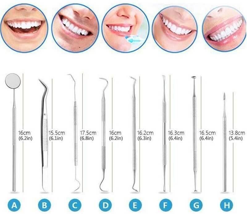 Cura dei denti: 8tlg Dental Tools Set Zahnsteinentferner – Nuovo (secondo la descrizione) da Thun venduto da thunshop 1