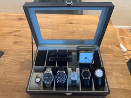 Div Uhren mit Box Alle Laufen aus Uhrensammlung