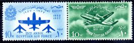 25 JAHRE ÄGYPTISCHE LUFTWAFFE UND MISR AIR 1957 **POSTFRISCH