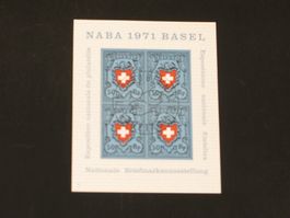 W45 GEDENKBLOCK 1971 NABA BLOCK BASEL GESTEMPELT AUSGABETAG