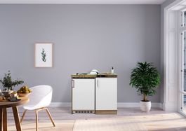 499 Miniküche Küchenzeile 100cm E/WEISS - Küche Einbauküche