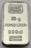 Silberbarren 20 g Crédit Suisse argent 999.0 