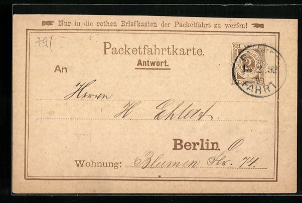 Cartoline postali: Berlin, Neue Berliner Omnibus und Packet – Usato da Berlin venduto da bartko-reher