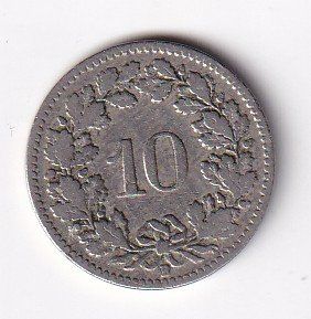 Tutti le monete: 10 Rappen 1908 rar – Usato da Neuchâtel venduto da karlpierrino 1