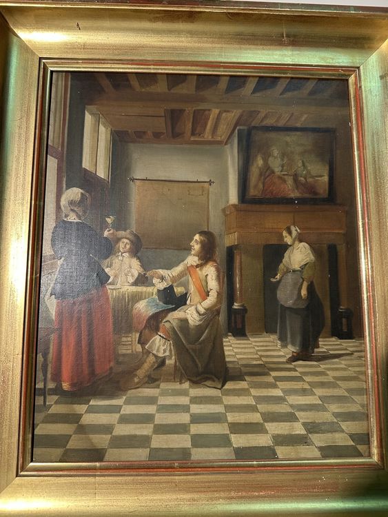 Huile ancienne sur toile, scène intérieur (Gebraucht) in Lausanne für ...