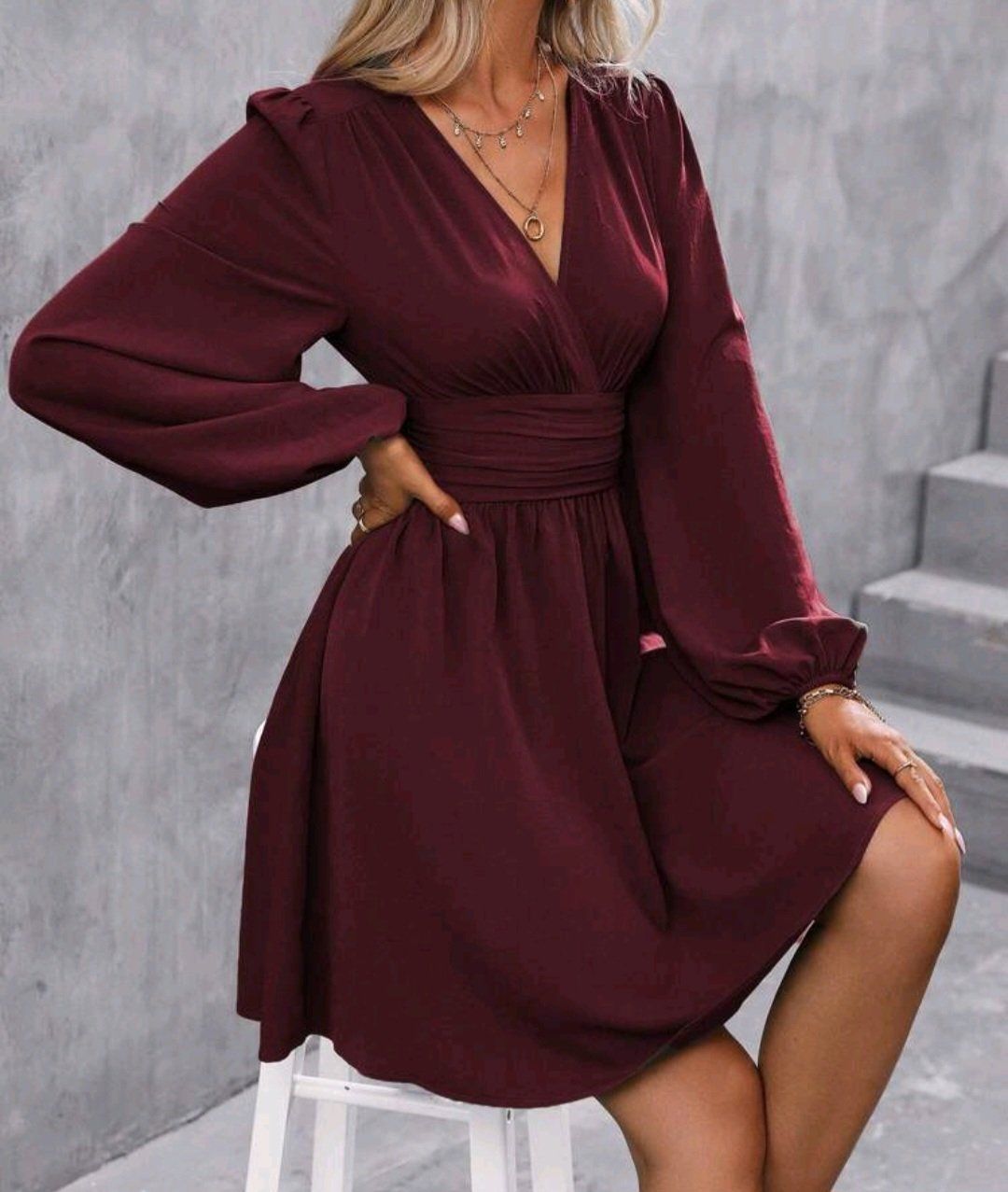 Vestiti: Bordeaux-violettes  Kleid, Grösse M – Usato da Les Reussilles venduto da Aline.02 1