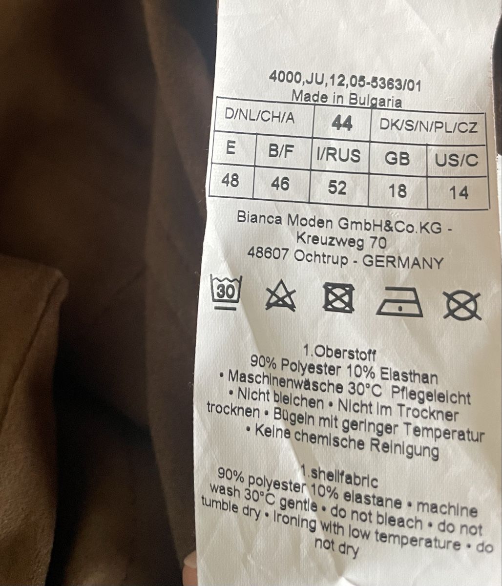 Giacche: Bianca Jacke Gr. 44 Cognac Wildlederoptik – Usato da Schüpfheim venduto da Nussbaum_4 3