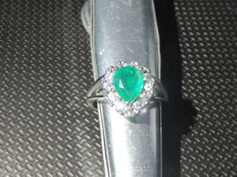 Bague Deesse Aventurine  + diamant zirkon
