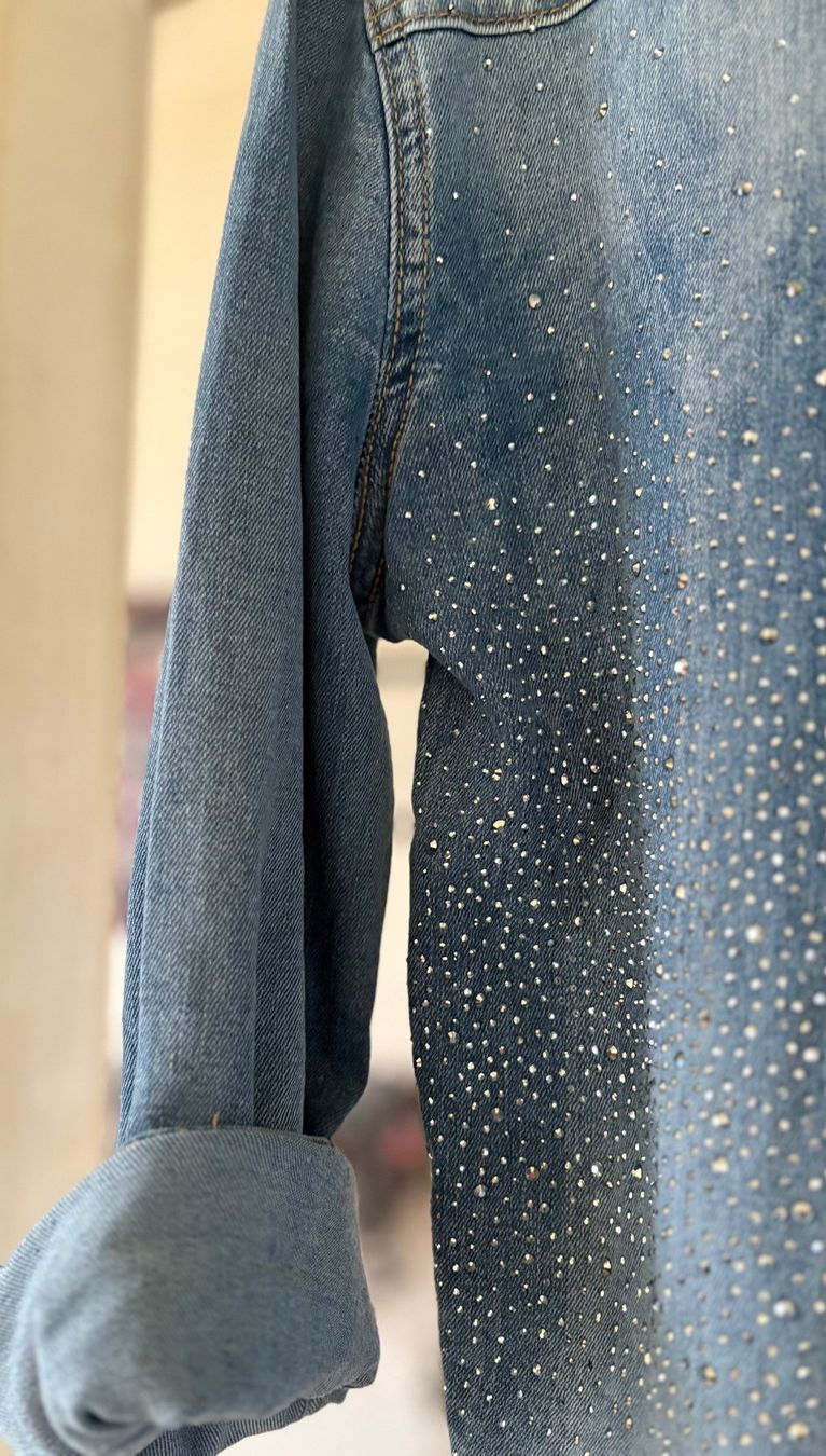 Camicette: CHEMISE EN JEANS AVEC STRASS! M – Nuovo e nell'imballaggio originale da Locarno venduto da NicoNion 4