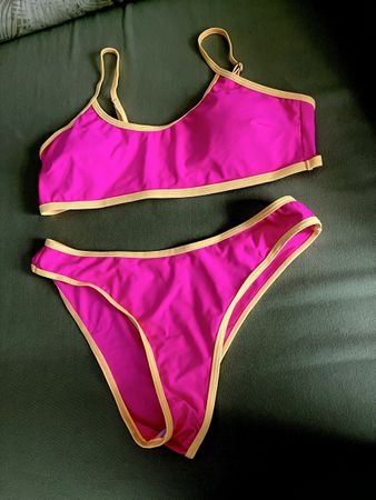 Bikini Pink Gelb Grösse L, Neu