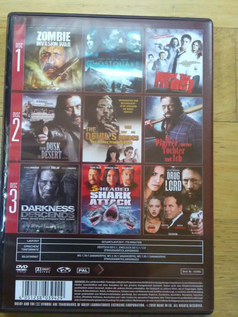Tutti i DVDs: Danny Trejo Box -  (3 DVD's) – Usato da St.Galllen venduto da elkaphone 7