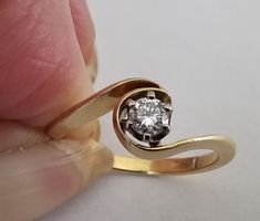 Goldring mit Brillant 750, 18k